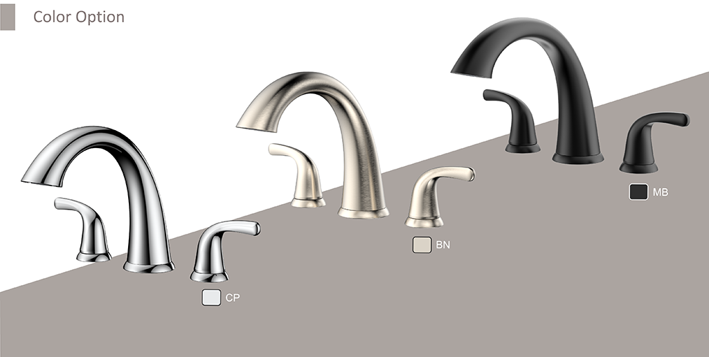 11133031 Deonna Roman Tub Faucet สองระดับจับ 8″ faucet faucet กว้าง 3 รูสำหรับห้องน้ำ