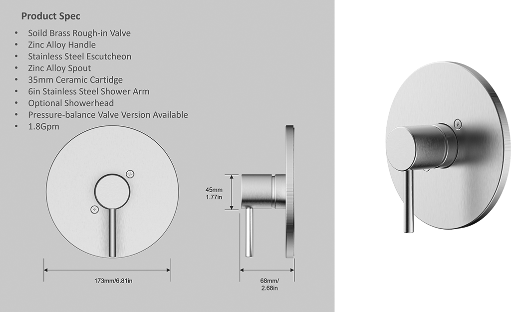 1134021 Pressure balance valve faucet