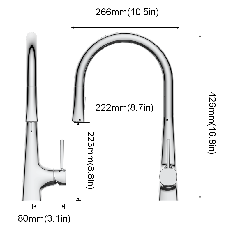 121010511034 Pull-down kitchen faucet
