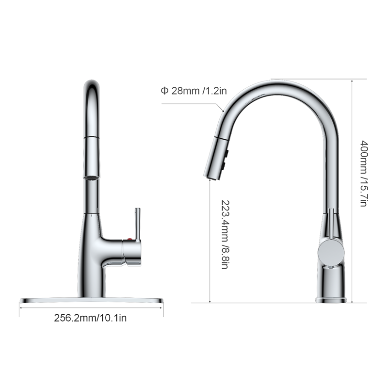 Pull-down kitchen faucet