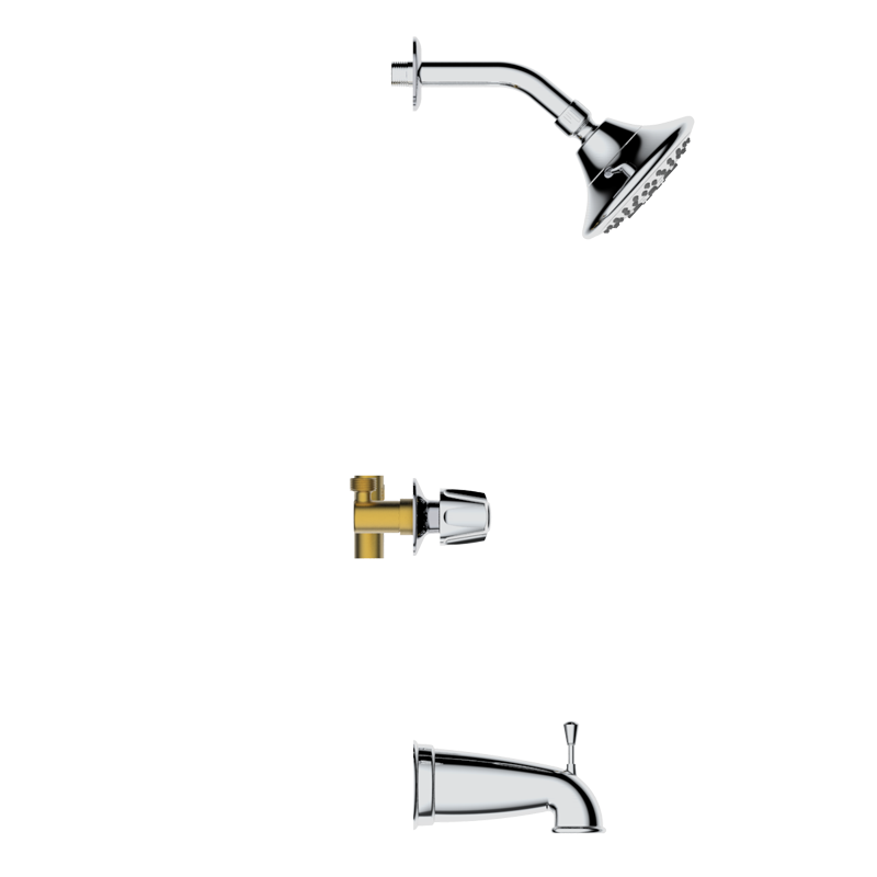 Two handle tub and shower faucet Non pressure balance valve faucet
