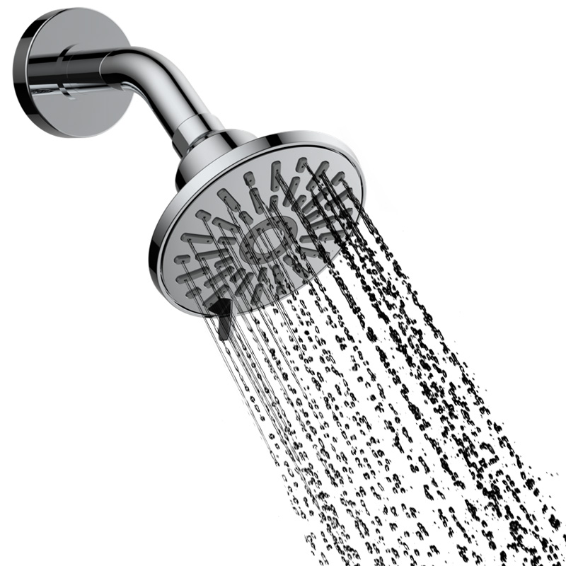 3-Setting 4in face size showerhead High pressure fixed head 1.8GPM