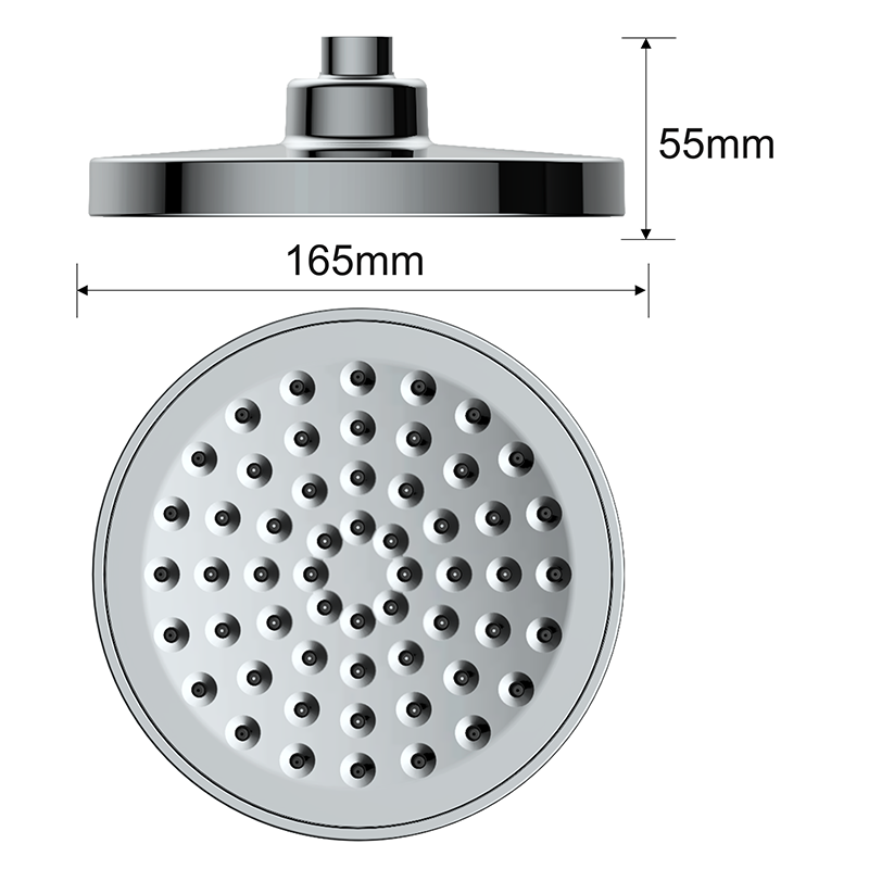4734 Single setting rain shower Soft self-cleaning TPR nozzles Plated faceplate showerhead