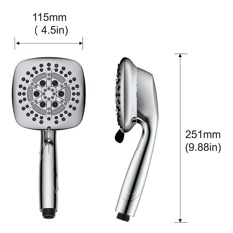 6-Settings shower combo with Patented 3-way diverter