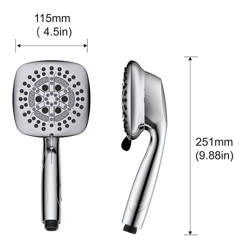 6-Settings shower combo uban sa Patented 3-way diverter