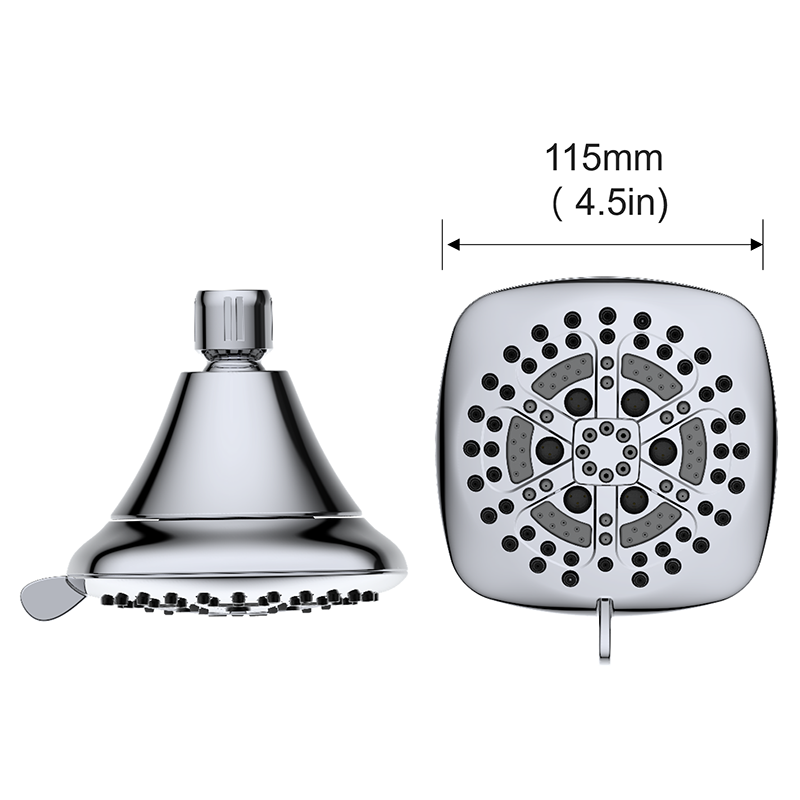 6-Settings douche combo miaraka amin'ny Patented 3-way diverter