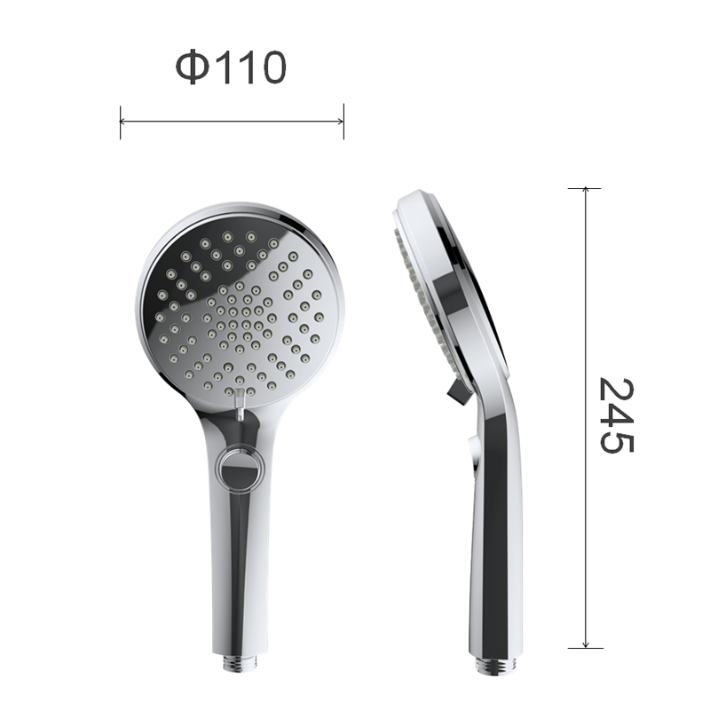 3F hand shower Trickle button Plated face plate handshower 