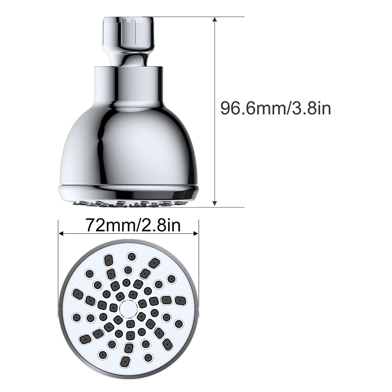 7218 Viena iestatījuma dušas galva Mīkstas pašattīrošas TPR sprauslas ar pārklājumu dušas uzgali