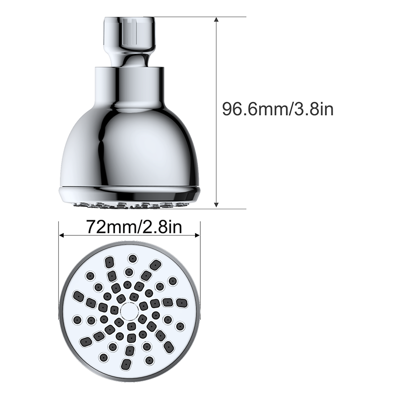 7218 Single setting imber caput Mollis sui purgatio TPR nozzles Plated faceplate showerhead