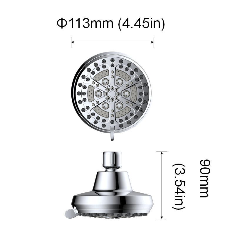 6-Settings Shower Combo With Patented 3-Way Diverter