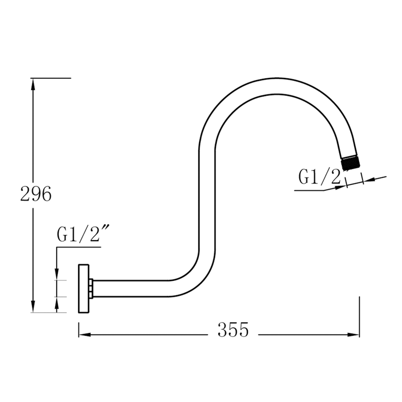 Stainless steel shower arm