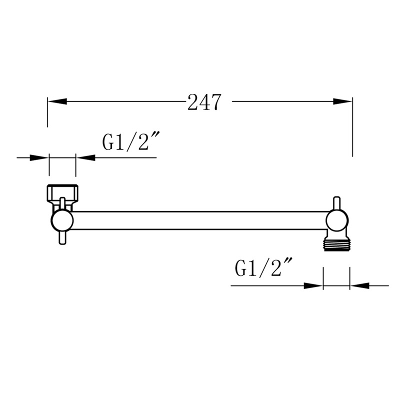 Stainless steel adjustable shower arm