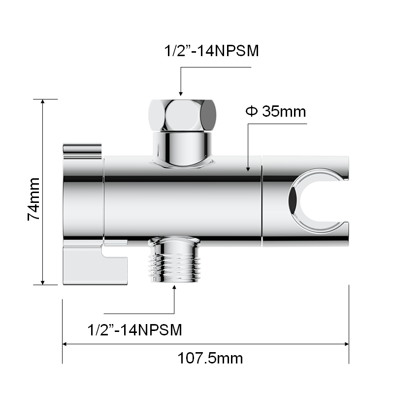 Patented plastic 3-way diverter