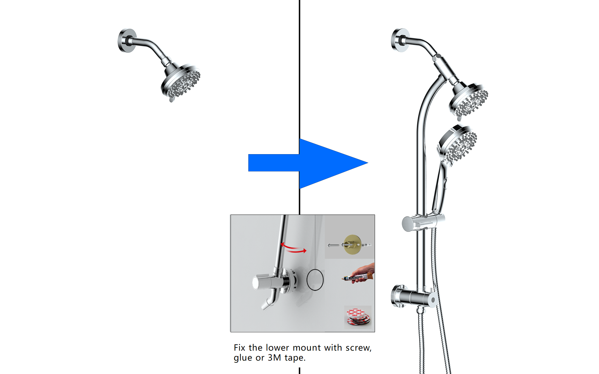 Sistema di doccia retrofit