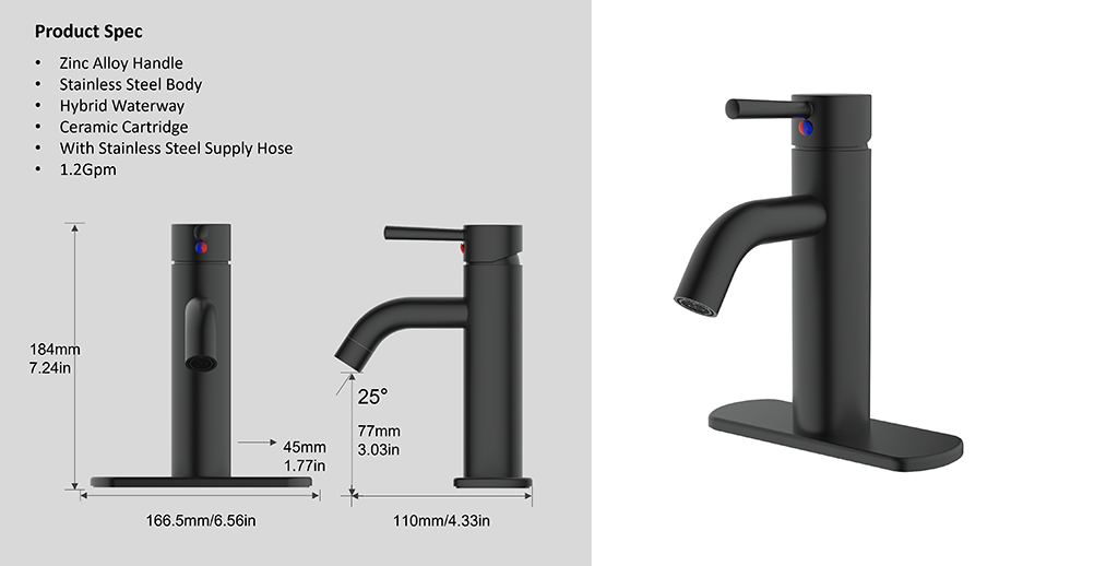 8409 Taymor Collection Faucet Змішувач для ванної кімнати з однією ручкою на 1 або 3 отвори Встановлення