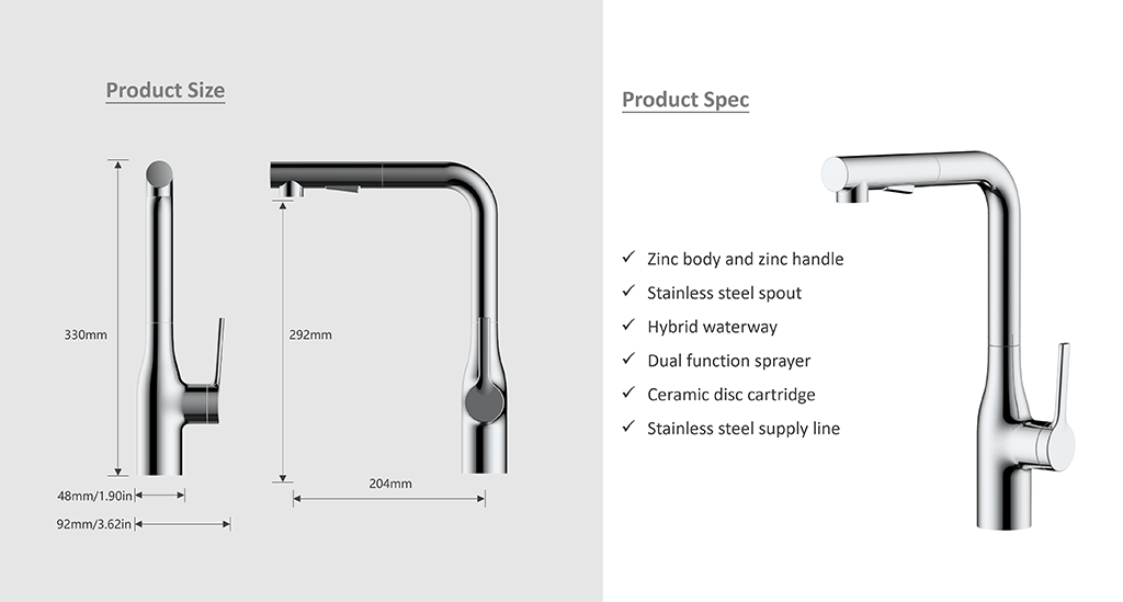 8440B Faucet tal-kċina Vera Pullout