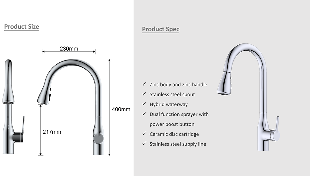 8440A Faucet tal-kċina Vera pulldown