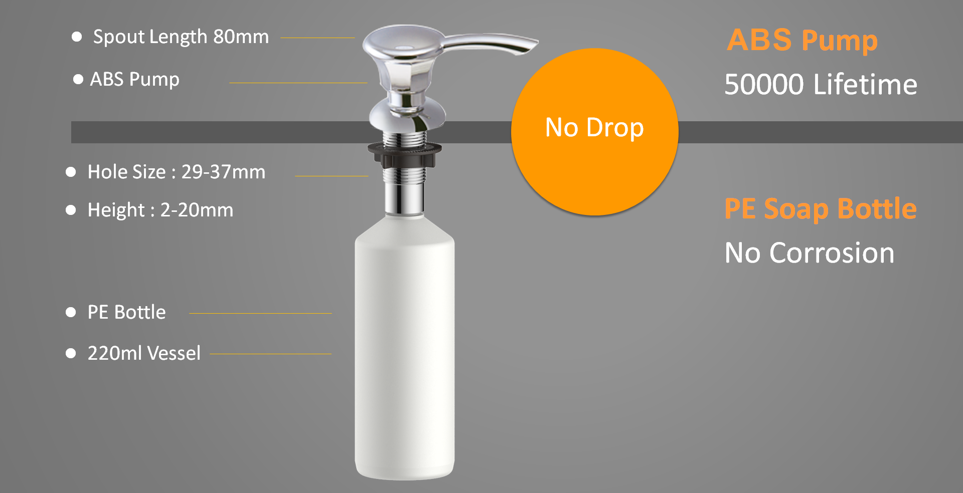 932150 Soap dispenser ABS pump 50000 Lifetime-3