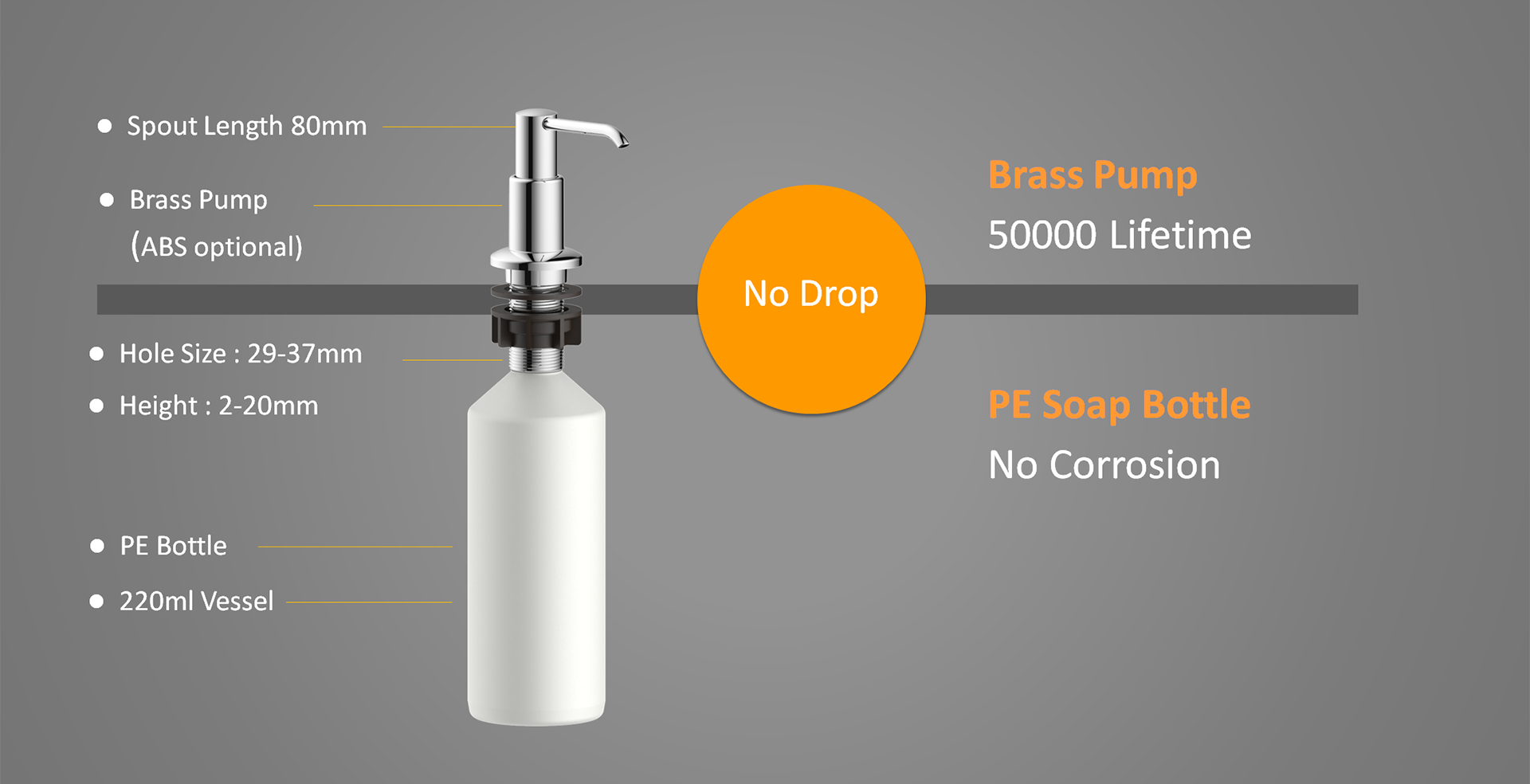 932751 Soap dispenser Brass pump 50000 Lifetime-3