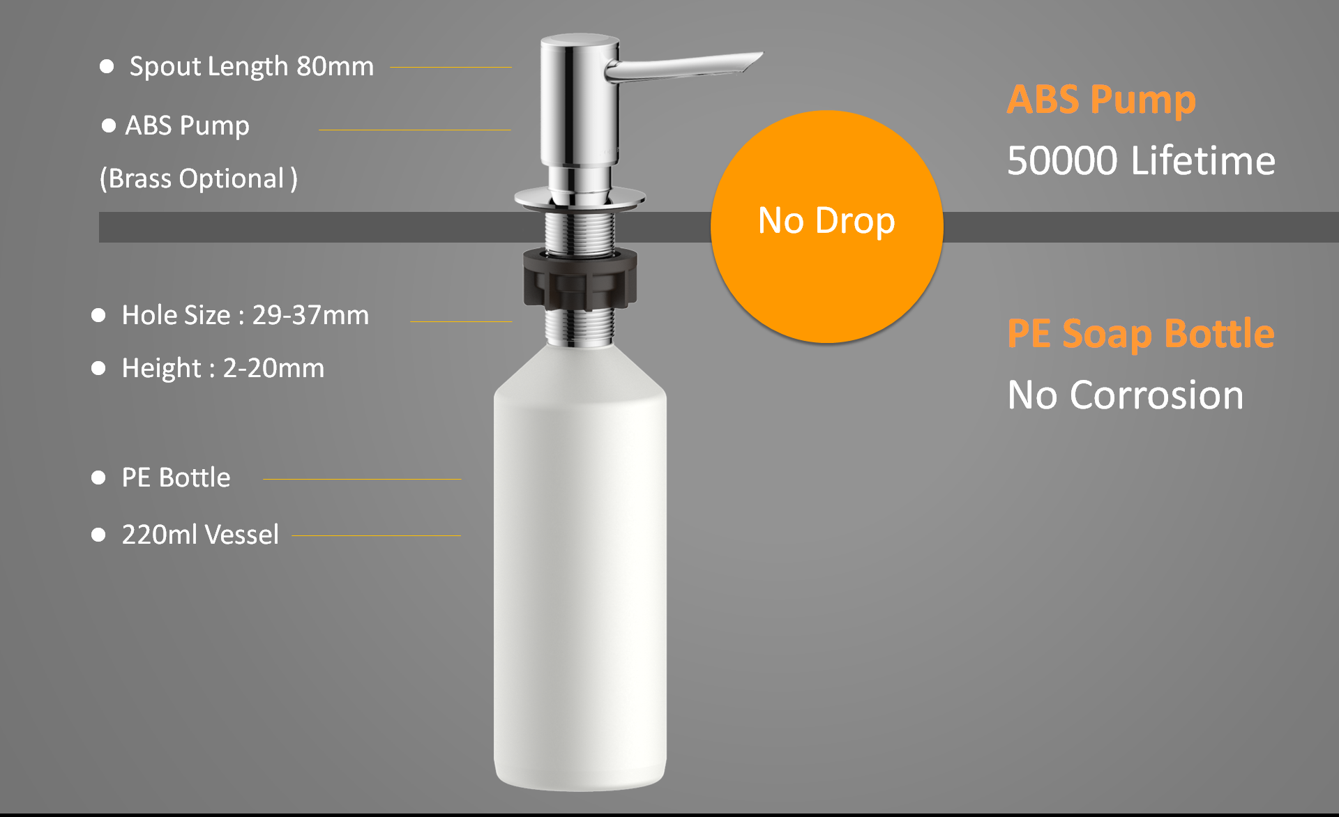 Soap dispenser ABS pump 50000 Lifetime-3