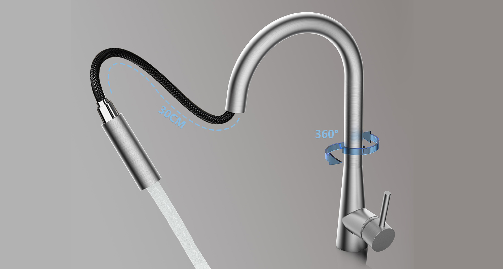 Aria U-Shaped Pull-down Kitchen Faucet