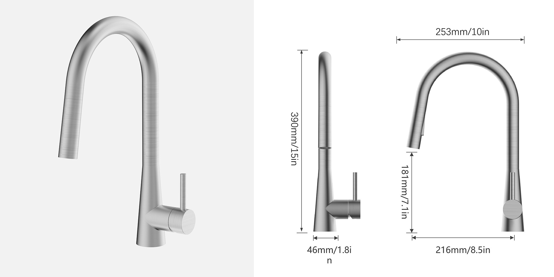 Aria U-Shaped Pull-down Kitchen Faucet