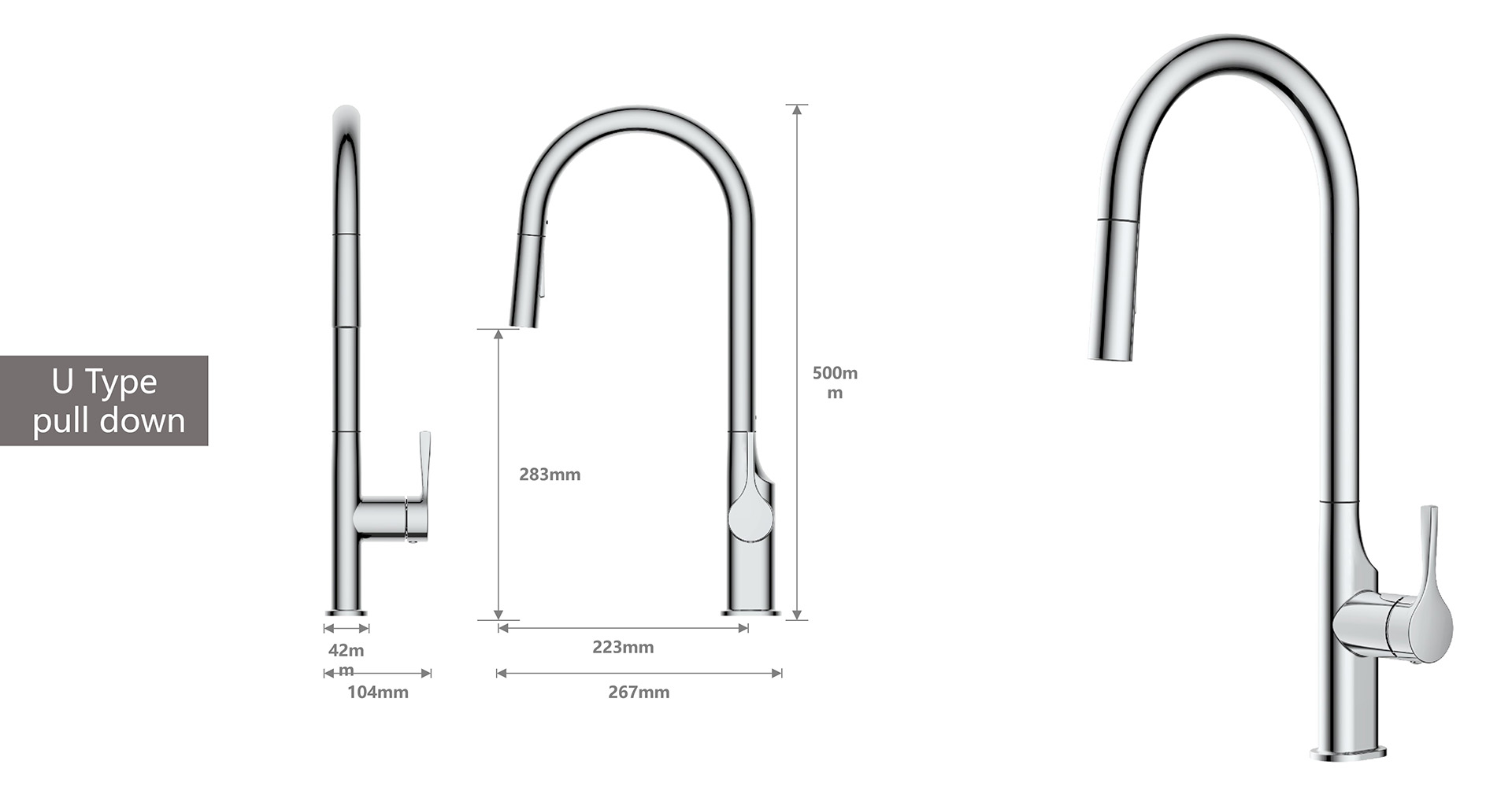 Aurola Hose-less Pull-Out Kitchen Faucet
