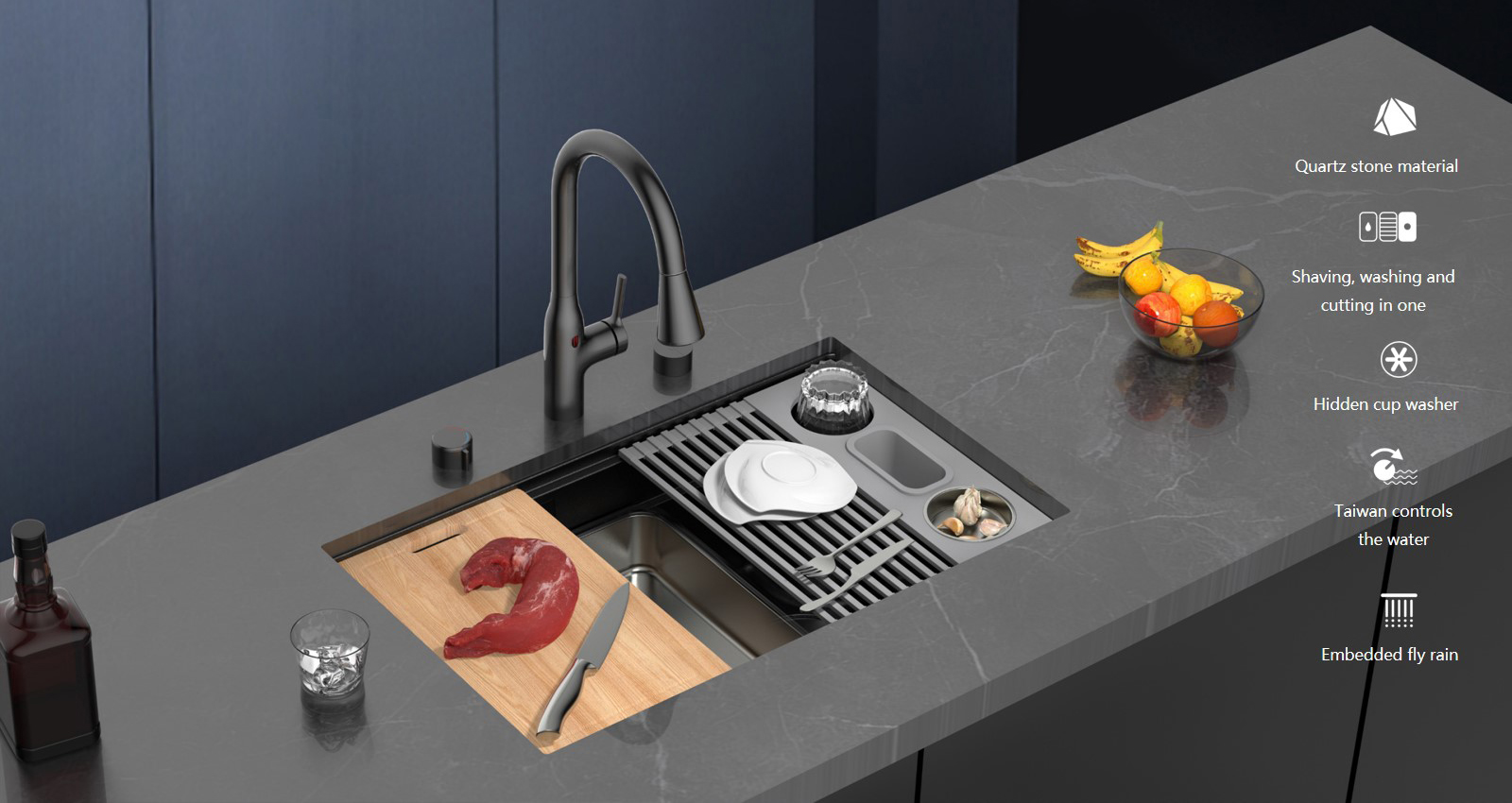 Bespoke-functional-quartz-stone-sink