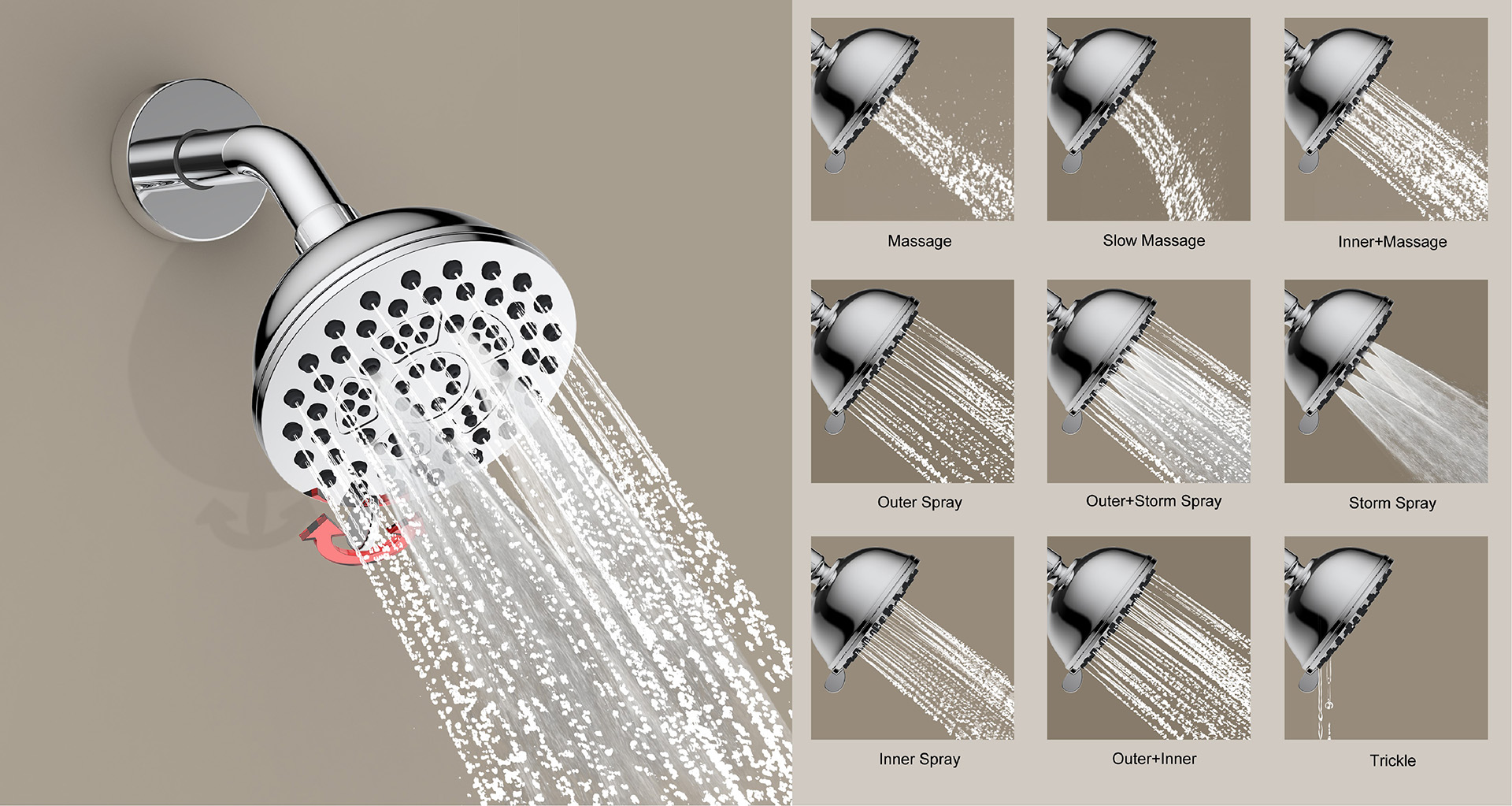 Bloom Series 9-Setting Shower head