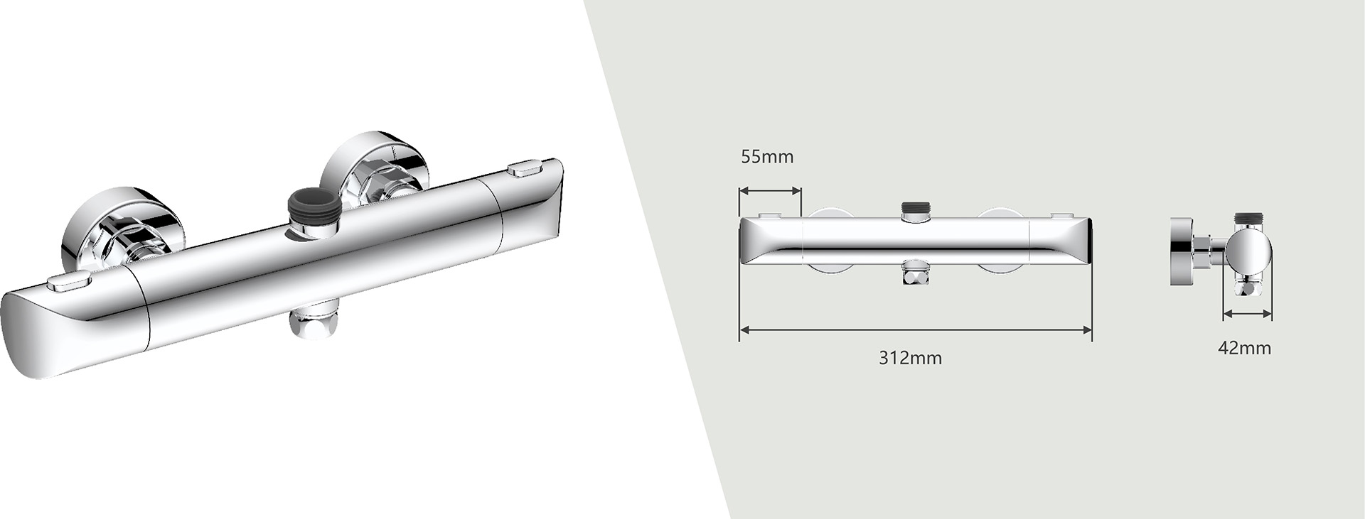 Cool Touch Design Thermostatic Shower System