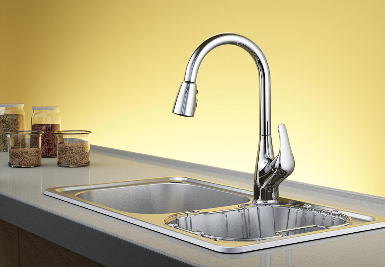 Pull-down kitchen faucet