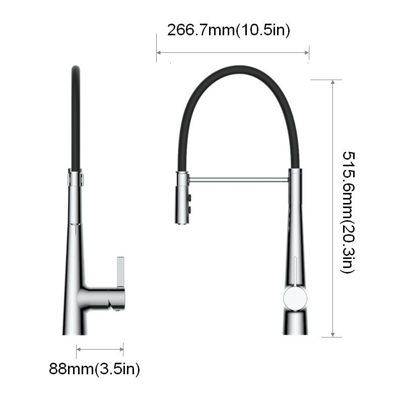 D830522 Semi-professional kitchen faucet