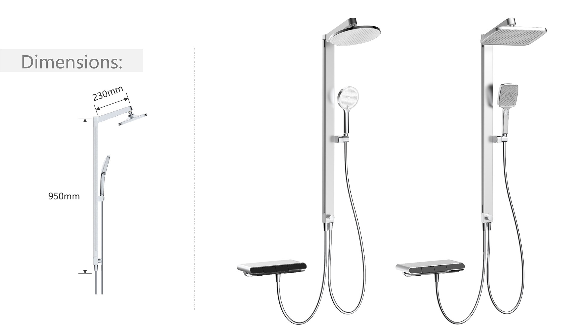 Diverter Shower System with L-Shape Shower Arm