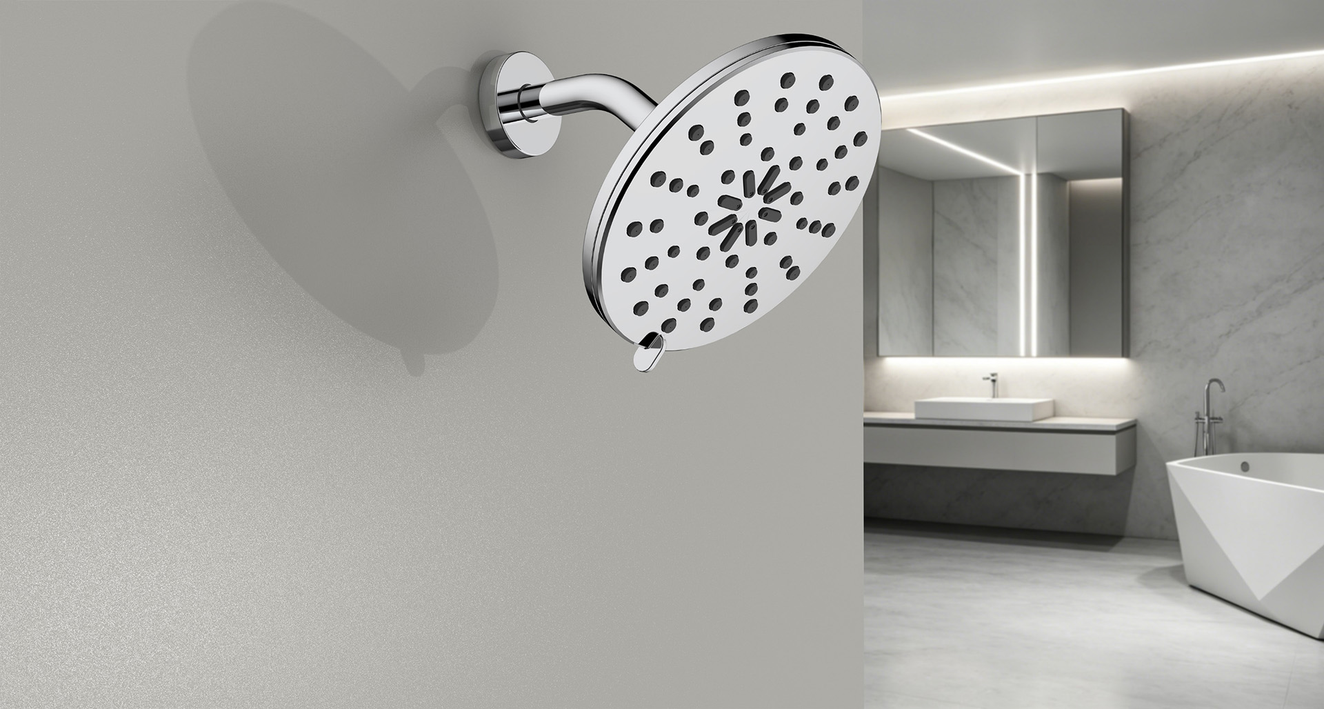 Echo Series 3-Setting Raincan Shower Head