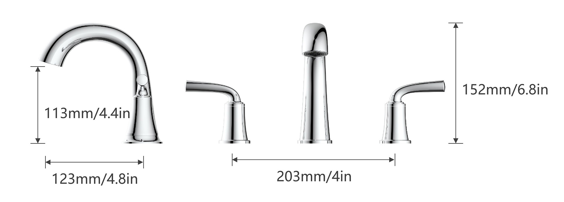 Elio 8” Centerset Bathroom Faucet