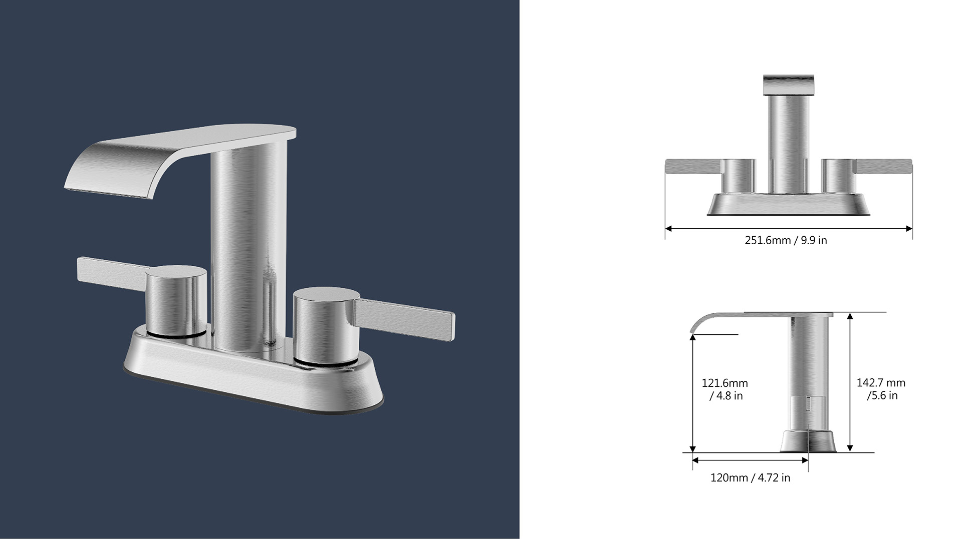 Elite 4” Centerset BathroomnFaucet 