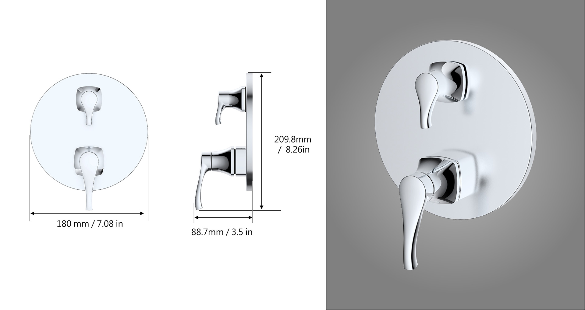  Gifford Collection Trim Kit With Rough-in Valve