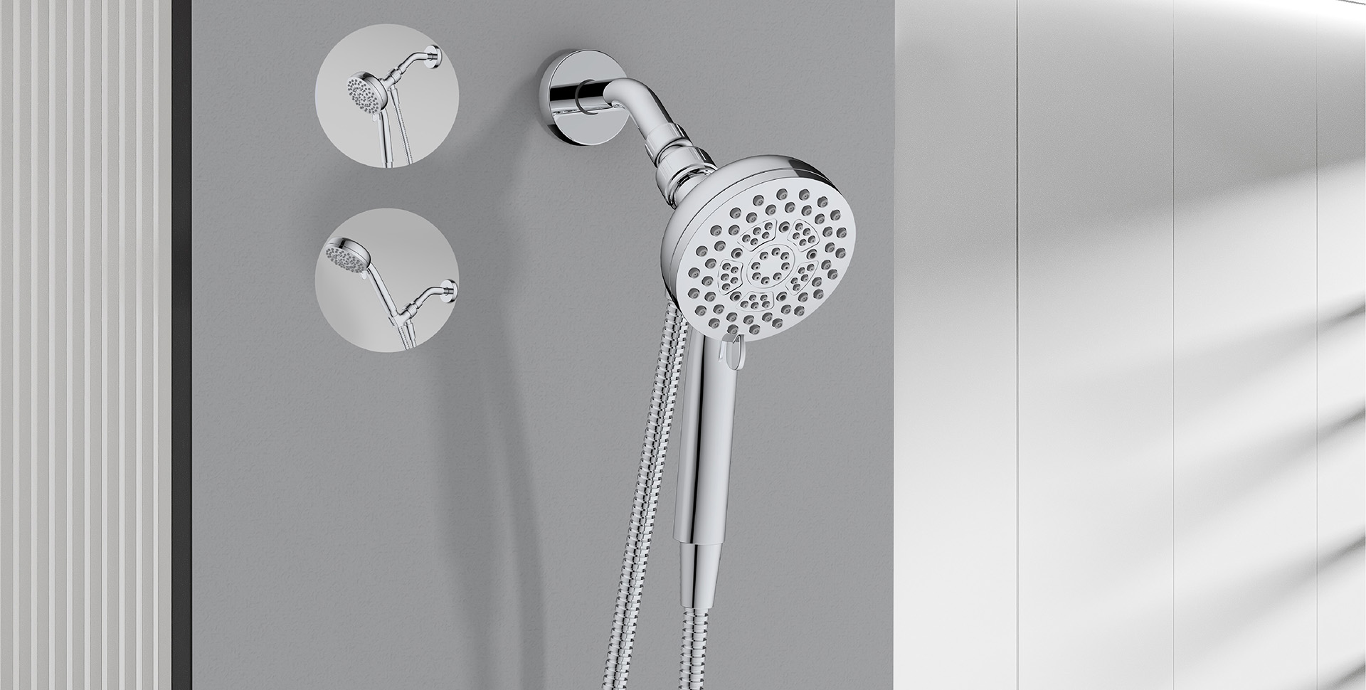Gilson Series 9-Setting Double-hung handheld shower