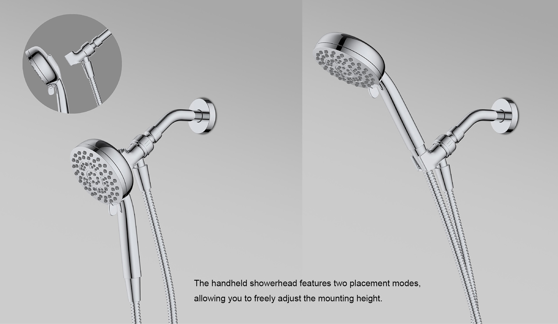 Gilson Series 9-Setting Double-hung handheld shower