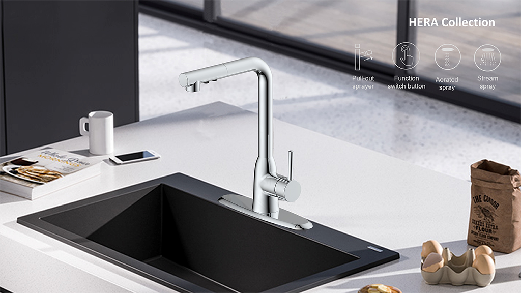 Hera Collection Kitchen Faucet e nang le 2F Pull Out Spray
