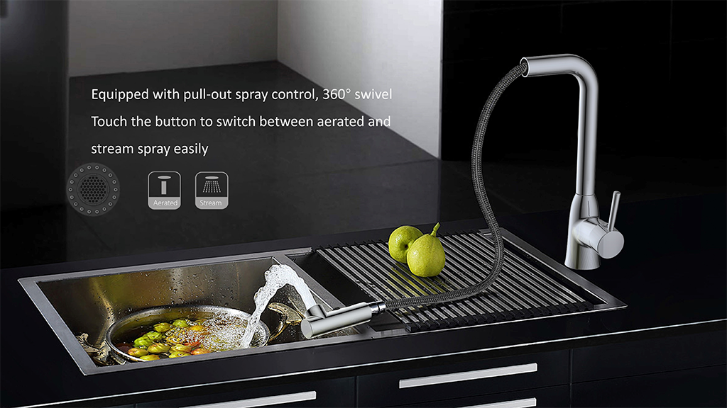 Hera Collection Kitchen Faucet with 2F Pull Out Spray