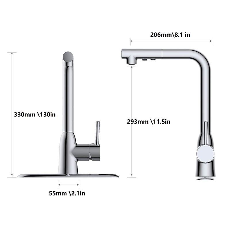 Hera Collection Kitchen Faucet nwere 2F Pull Out Spray