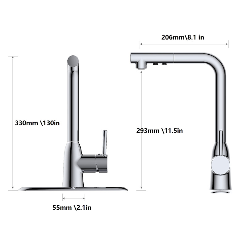 Hera Collection Kitchen Faucet with 2F Pull Out Spray