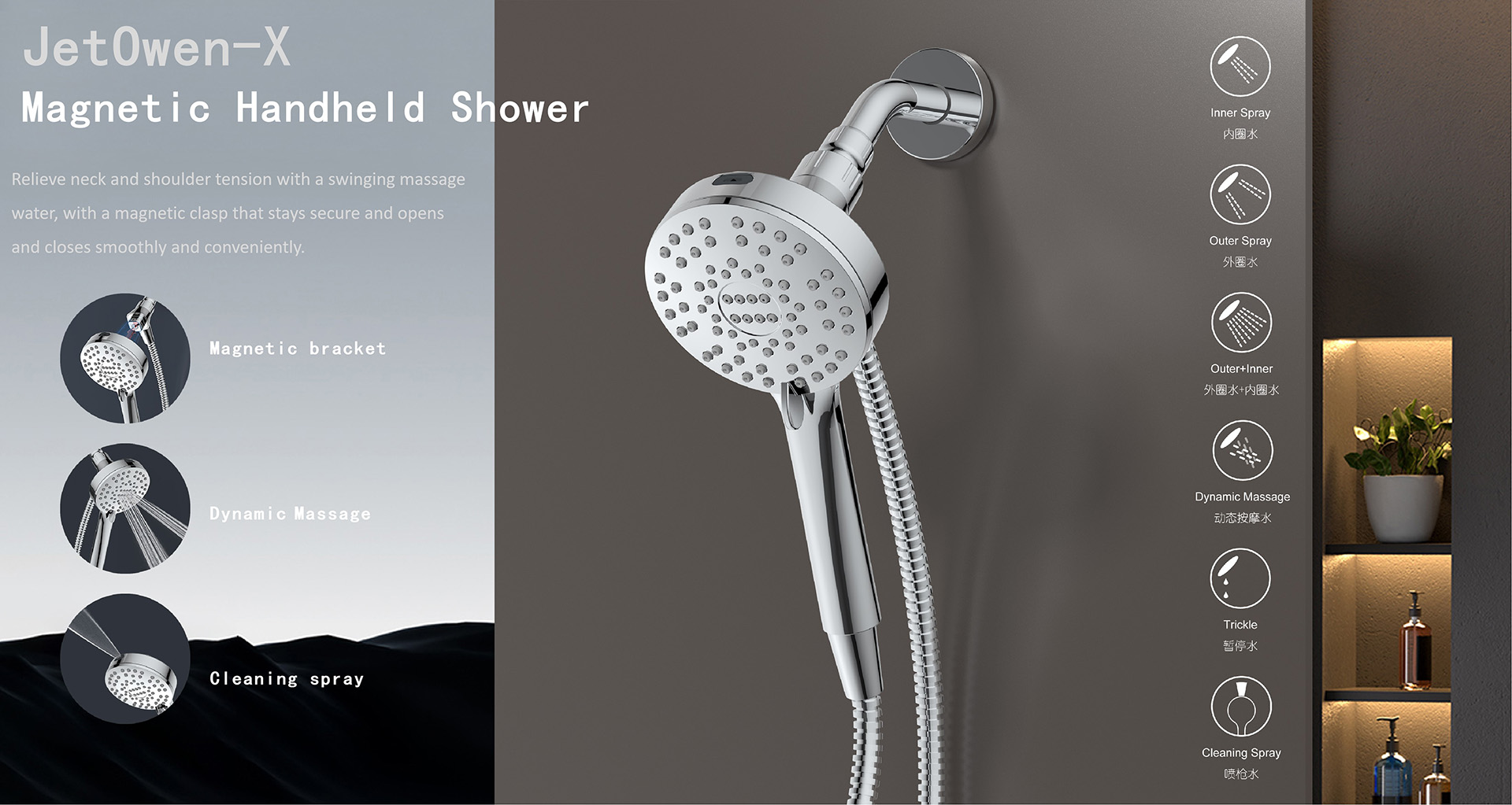 Jet Owen-X Series Dynamic Massage Handheld Shower