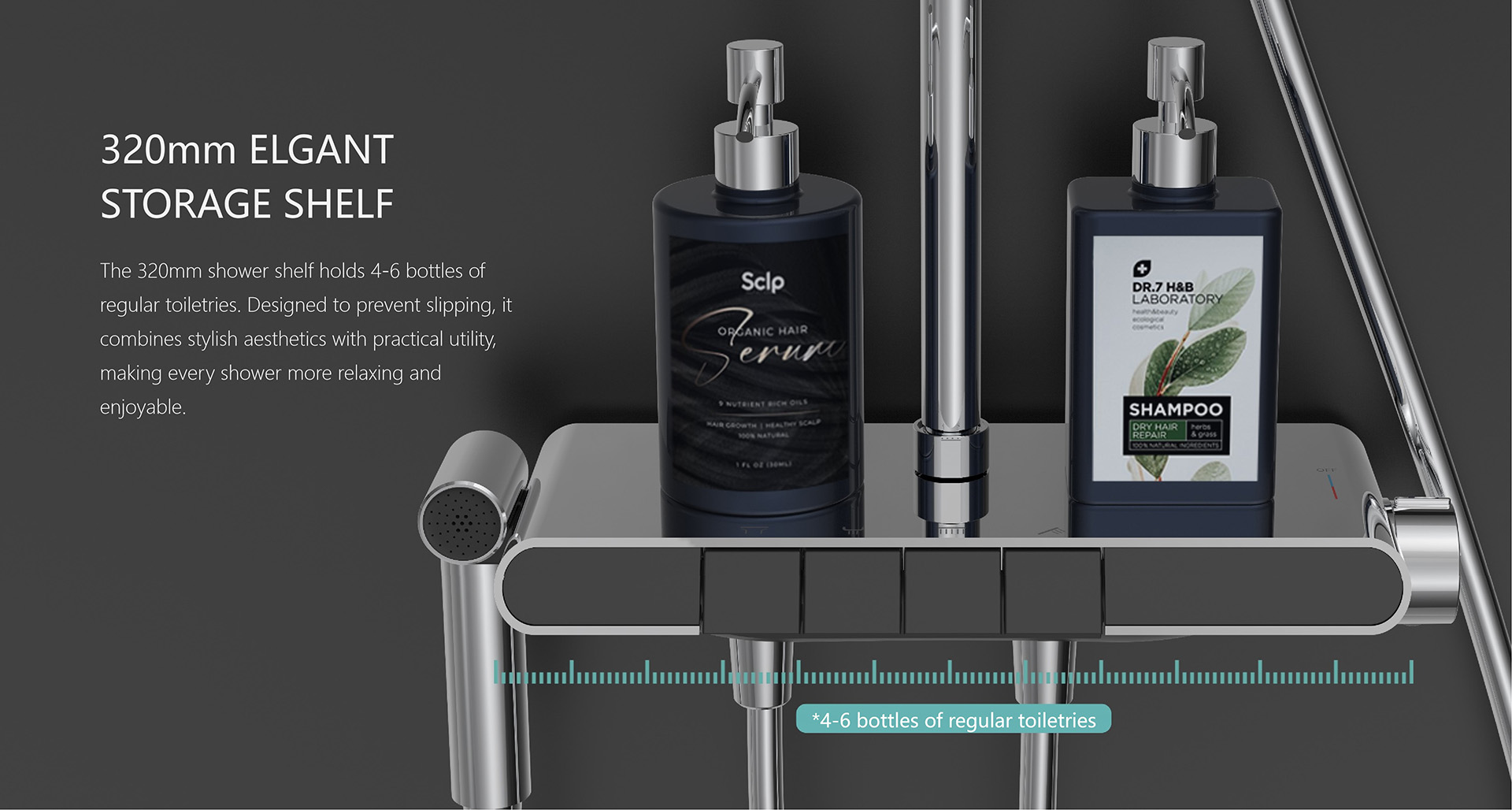 Mechanical Shelf Shower System with Flexible Installation Design<br />