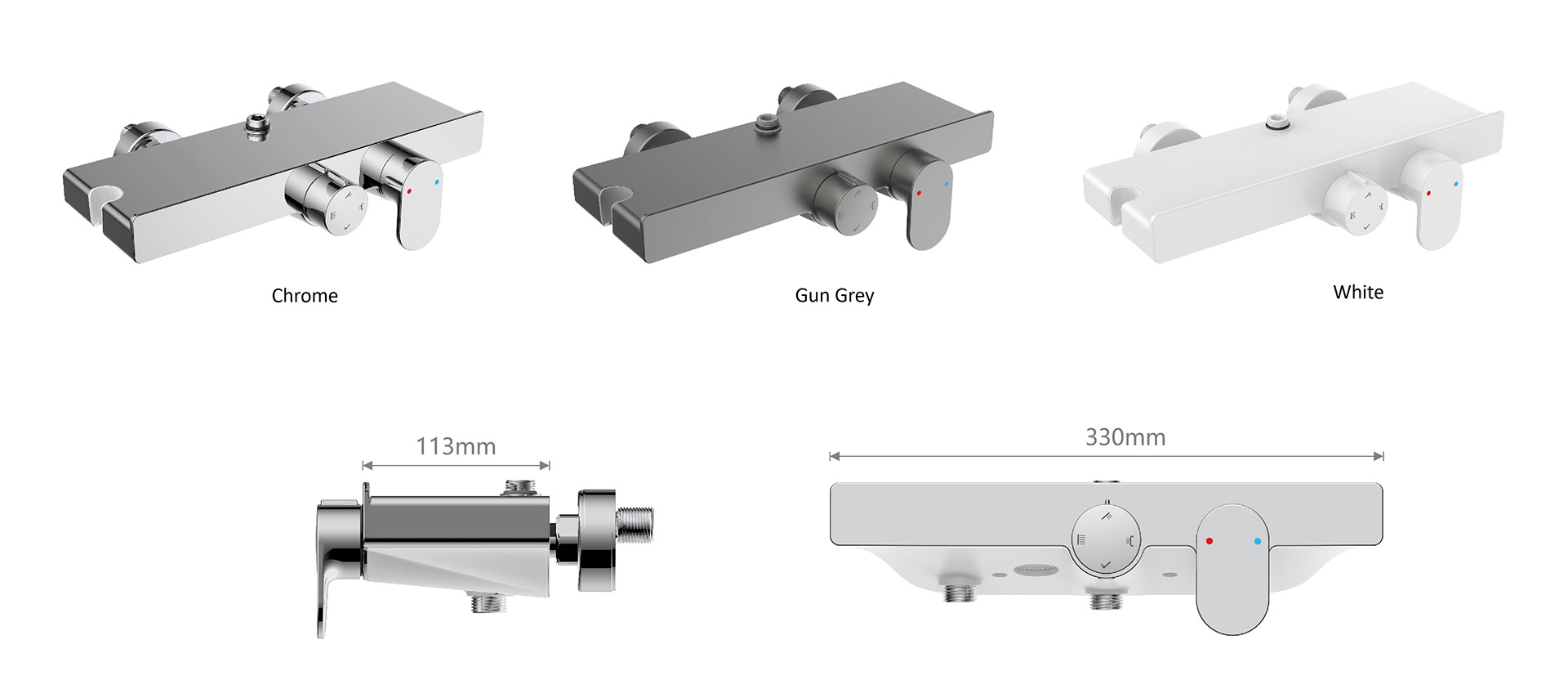 Mechanical Shelf Shower System with Zinc Alloy Handle