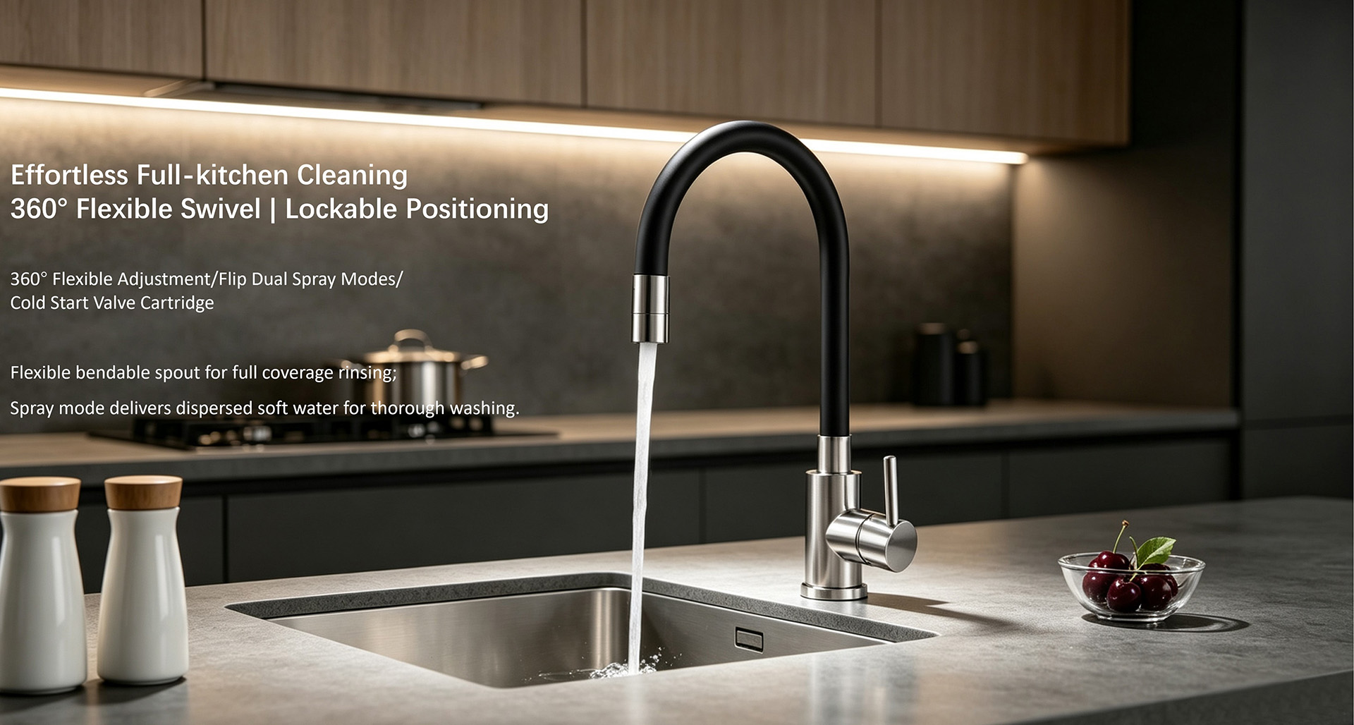 Omni Silicone Hose Kitchen Faucet