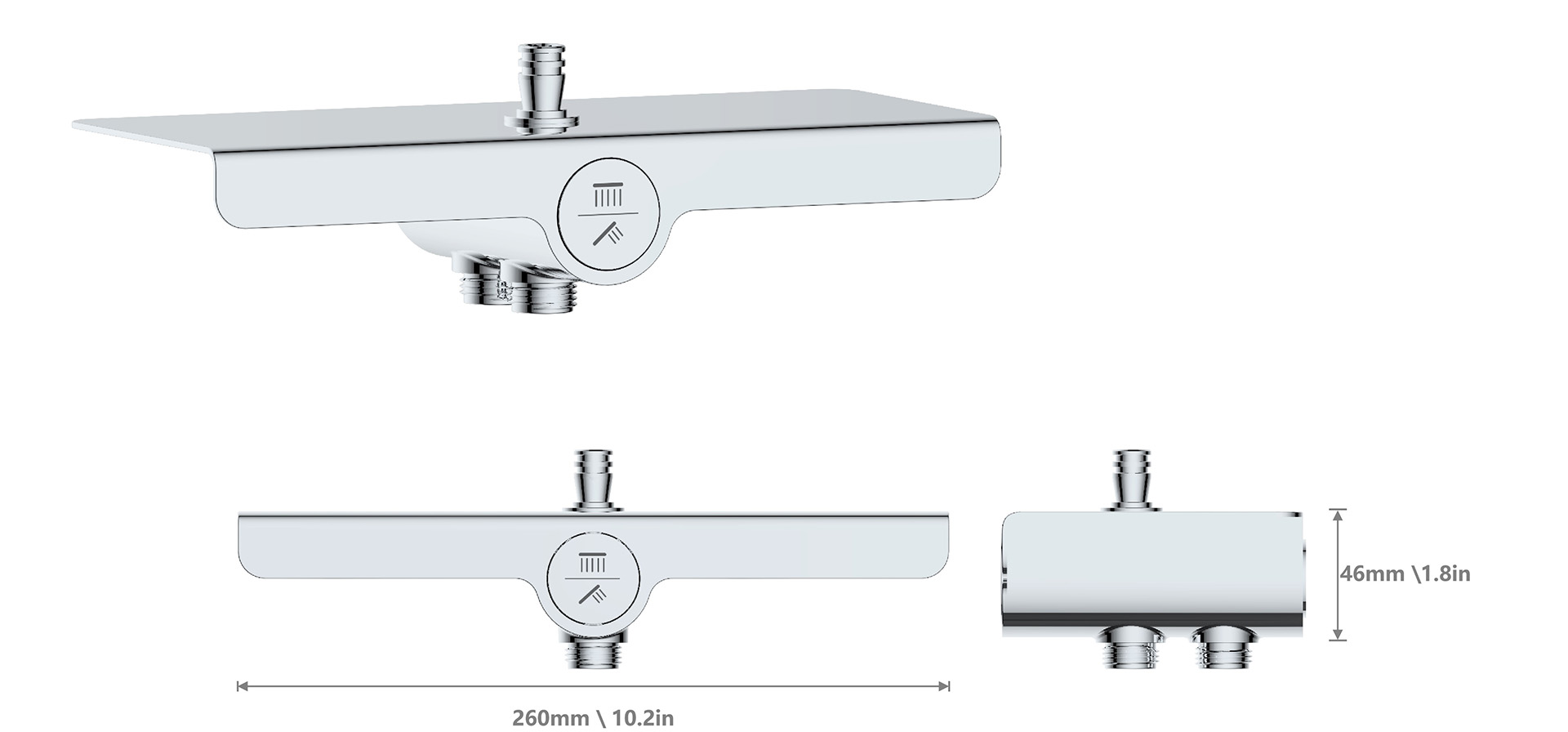 POPE Diverter Shower System with Shelf