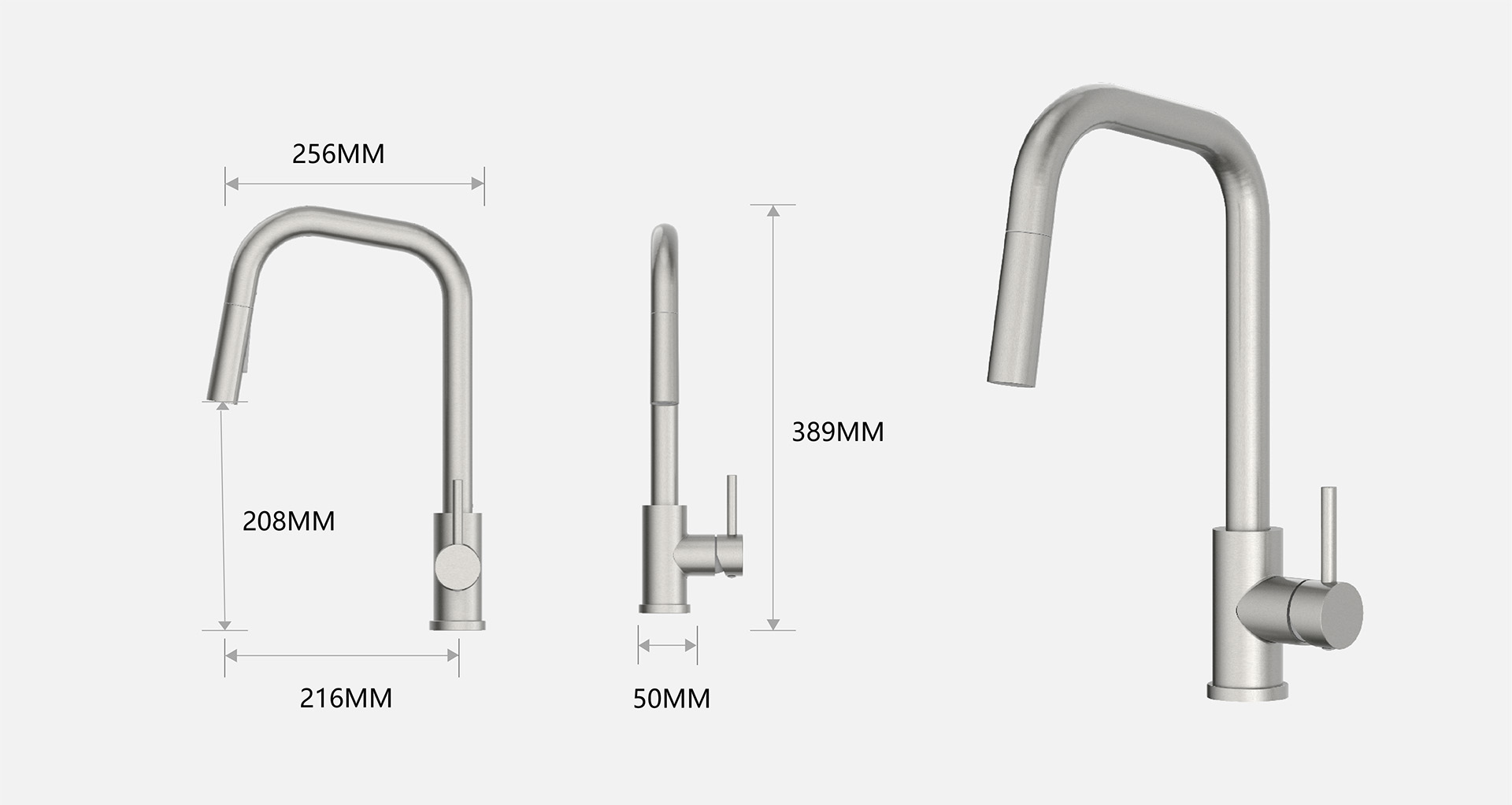 Reed 7-Shaped Pull-Out Kitchen Faucet