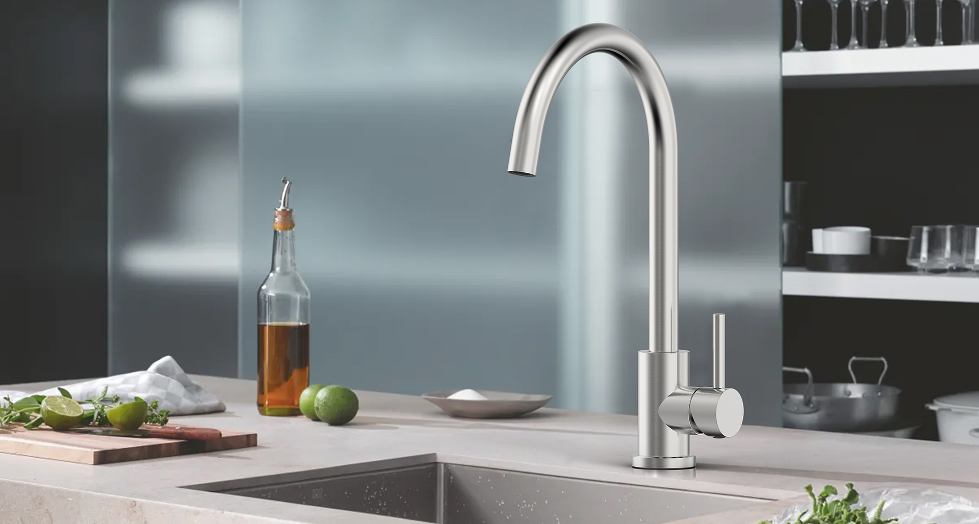 Reed U-Shaped Fixed Kitchen Faucet